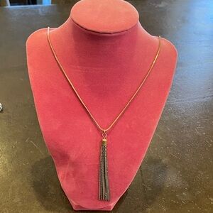 Elegant Gold and Black Tassel Necklace